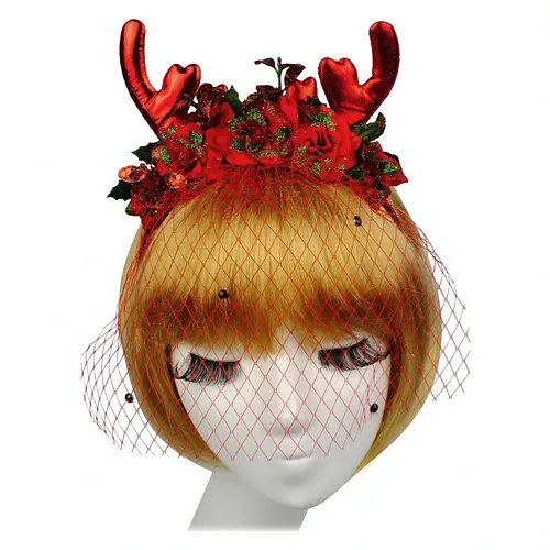 Ріжки Бембі Red з вуаллю - фото 1