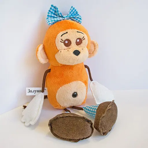 Мягкая игрушка Обезьянка с бантиком 30см
