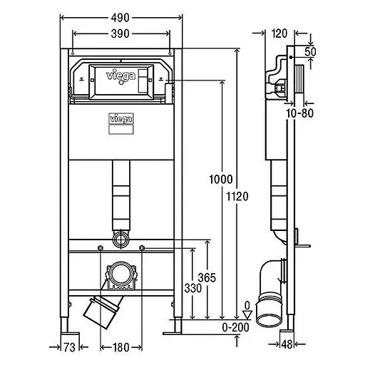 Инсталляция для унитаза Viega Prevista Dry 3 в 1 771973+460440+773717 - фото 2
