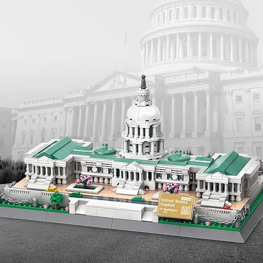 Конструктор архітектура  Wange  Капітолій Вашингтон США United States Capitol модель 3D для дітей та дорослих 1074 деталей - фото 6