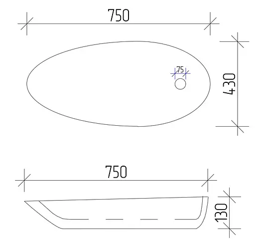 Умивальник VBI Trento 75 white накладний VBI-011903, Білий - фото 6