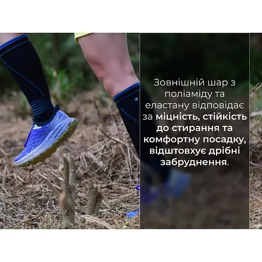 Водонепроникні шкарпетки Dexshell Longlite Socks 2.0, блакитні полоски, розмір L (43-46) - фото 10