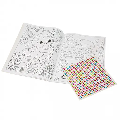 Розмальовка А4 1Вересня Весела компанія зі стразами 12 стор. (743372) - фото 3