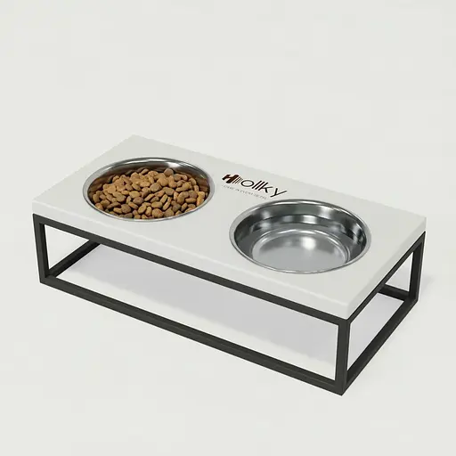 Hollky Base M — миски на підставці для середніх собак та великих котів (2 × 0,95 л)