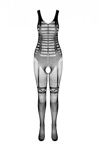 Сітчастий чорний бодістокінг-боді із симетричним малюнком Casmir CA005 One size - фото 7