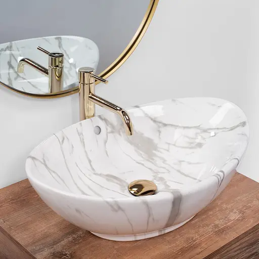 Умивальник Rea Wendy marmo накладний REA-U5053, Білий - фото 2