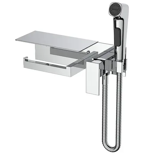 Гігієнічний душ прихованого монтажу Mixxus Premium Mark 069 з утримувачем для туалетного паперу MI6786, Хром - фото 1