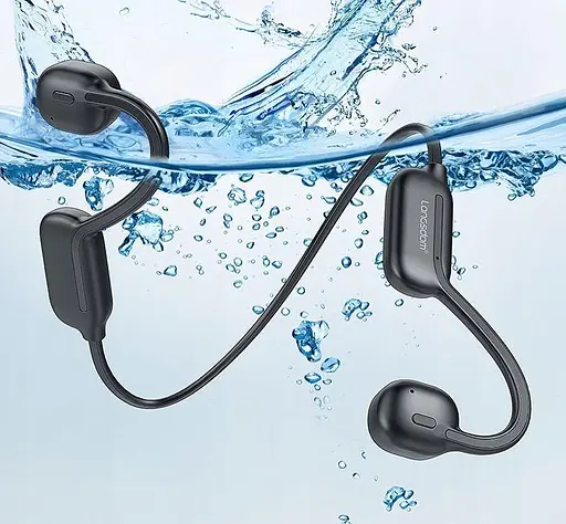 Бездротові спортивні кісткові навушники для плавання Langsdom Opetec Swim з вбудованою пам'яттю 32G Чорні - фото 5