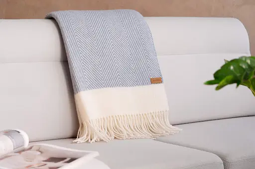 Плед Ardesto Leonardo Bianco 140x200 см 100% шерсть голубой (ART0503LB) - фото 8