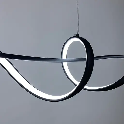 Волнообразная люстра в черном корпусе длиной 100 см Ст. H26L-1000 BK Line F - фото 4