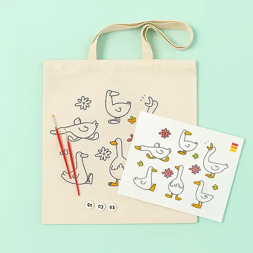 Набор, экосумка-раскраска, «Гуси», хлопок 220 г/м2, 38х42см, ROSA Talent [CD] - фото 2