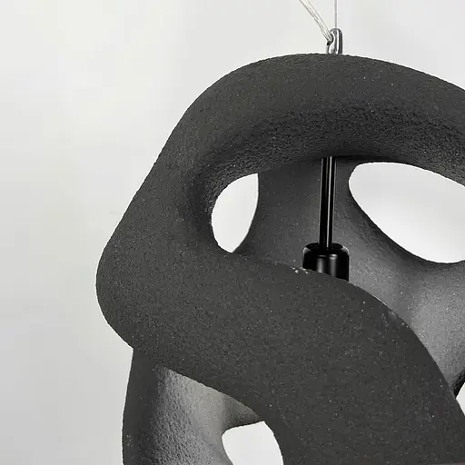 Гіпсовий світильник у чорному кольрі Ø 50 см | Арт. MJ34-450*500 BK | Line F - фото 3