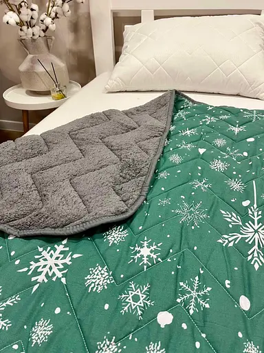 Дитяче покривало-ковдра полуторне 150 х 210 см  Сови Зелене - фото 4