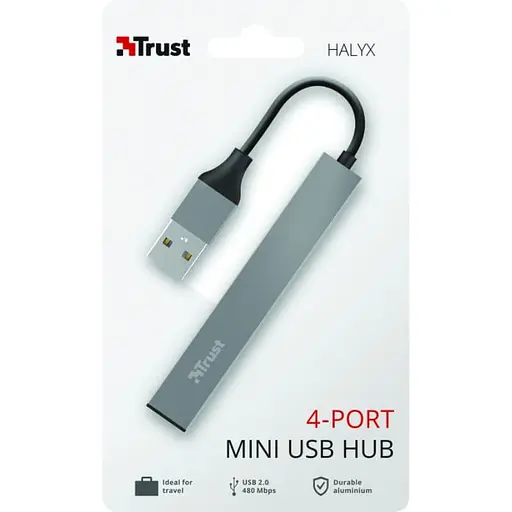USB-Хаб Trust USB-хаб Halyx Aluminium 4-Port Mini USB Hub (23786_TRUST) - фото 5