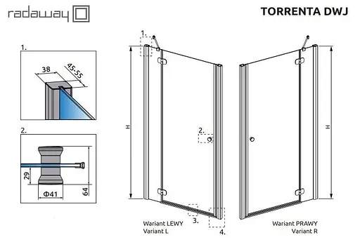 Душові двері Radaway Torrenta DWJ 110 см 31940-01-05N - фото 4