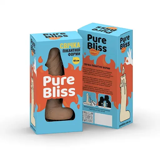 Свічка у вигляді члена Pure Bliss Mini Brown 15 см - фото 7