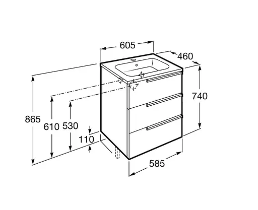 Тумба підвісна Roca Victoria-N 60 см A855839806 Білий - фото 2