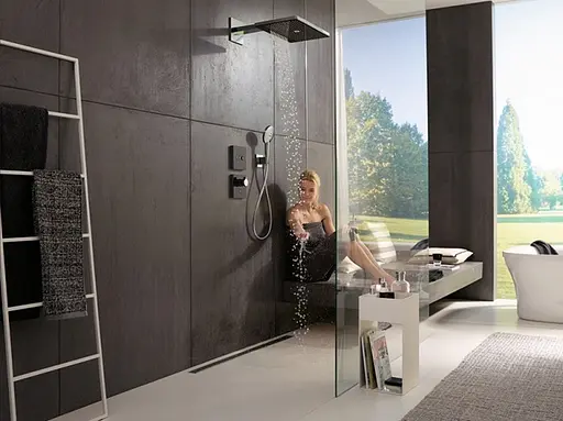 Верхний душ Hansgrohe Rainmaker Select 466х300 черный/хром 24007600, Черный - фото 4