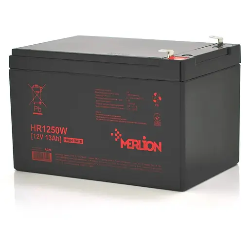 Аккумуляторная батарея MERLION HR1250W, 12V 13Ah Black ( 152 х 99 х 95 (100) ), Q6
