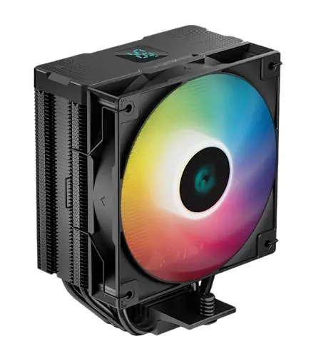 Кулер процессора Deepcool AG400 DIGITAL ARGB, Black, алюминий/медь, 1x120 мм ARGB, для Intel 1700/1200/115x, AMD AMx/FMx, цифровой экран, высота 153 мм (R-AG400-BKADMN-G-1) - фото 1