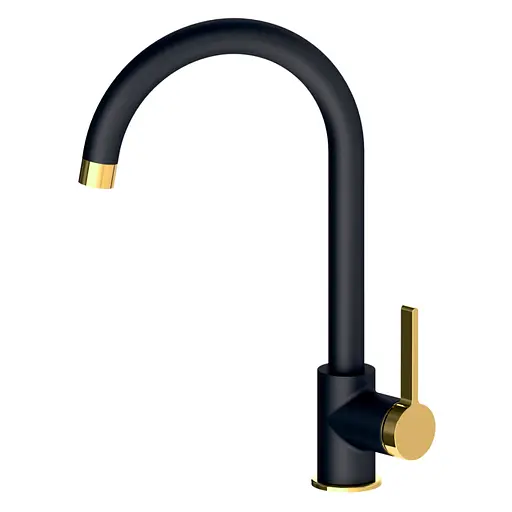 Смеситель для кухни Volle Mora 35 мм de la noche+oro 1537.110126 Черный матовый - фото 1