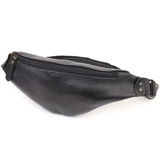 Зручна сумка бананка для чоловіків із зернистої натуральної шкіри SHVIGEL 29х11х4,5 см sum0027426 - фото 1