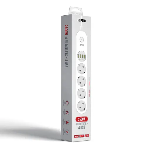 Мережевий фільтр-подовжувач ArmorStandart A-PS44 2m White (ARM70436) - фото 3