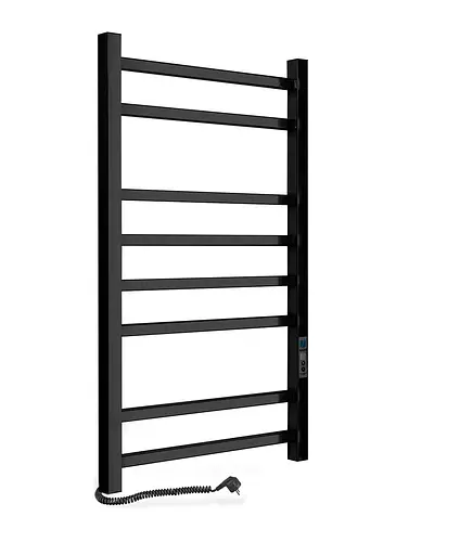 Электрический полотенцесушитель Navin Loft 500x800 Digital левый черный муар 10-012033-4880, Черный матовый, Левое, Электронный - фото 1