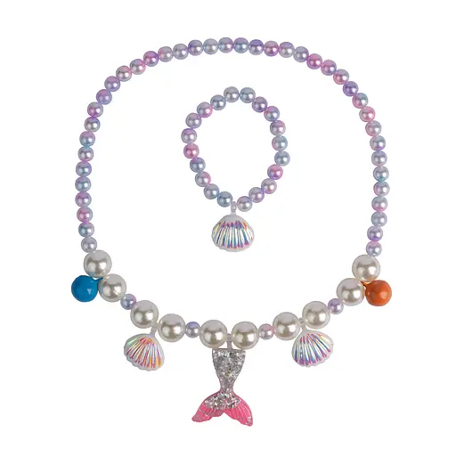 Набор украшений Розовые жемчужины (ожерелье, браслет) 2шт