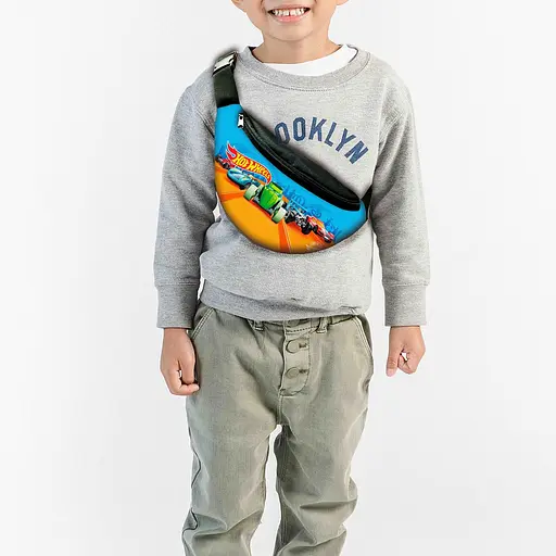 Сумка-бананка дитяча Хот Вілс "Hot Wheels" з принтом, 32х15см, сумка для хлопчика через плече (00159)