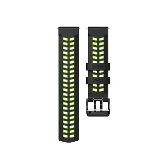 Ремінець силіконовий Tamister для годинника Sport 2 чорний з зеленим 22 мм - фото 2