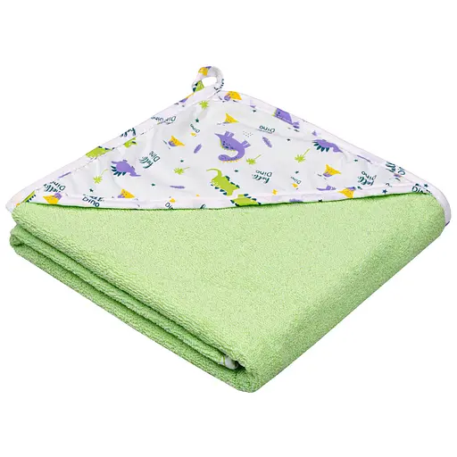 Куточок махровий Home Line Дінозаврики Діно фіолетово-салатовий 90х90 см (198049)