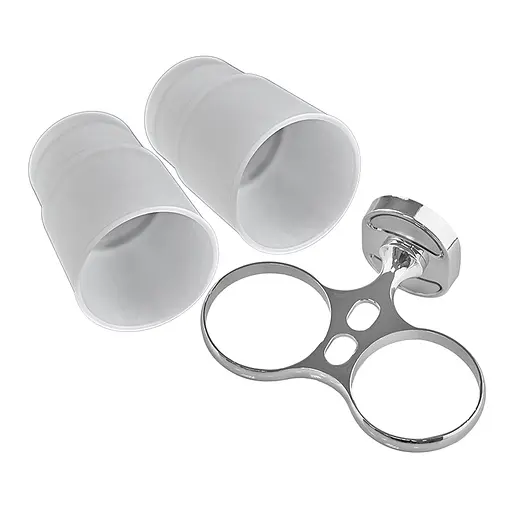 Тримач з 2-ма склянками Zerix AFB-0108 ZX5058 скло хром - фото 4