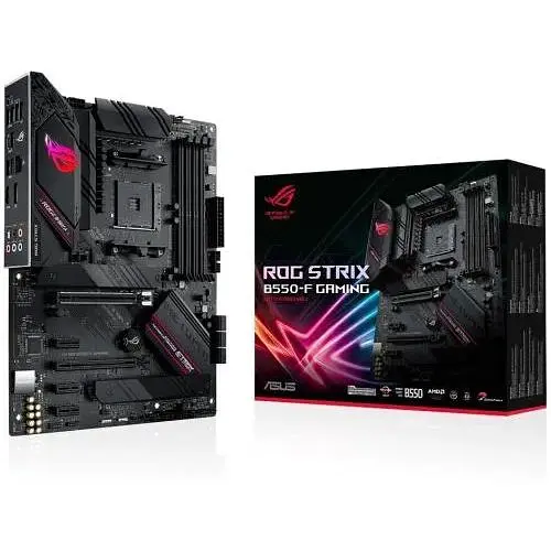 Материнская плата Asus Rog Strix AM4 (B550) B550-F Gaming, B550, 4xDDR4, CrossFire, Int.Video (CPU), 6xSATA3, 2xM.2, 1xPCI-E 16x 4.0, 1xPCI-E 16x 3.0, 3xPCI-E 1x 3.0, ROG SupremeFX, I225-V, 8xUSB3.2/4xUSB2.0, HDMI/DP, ATX - фото 2