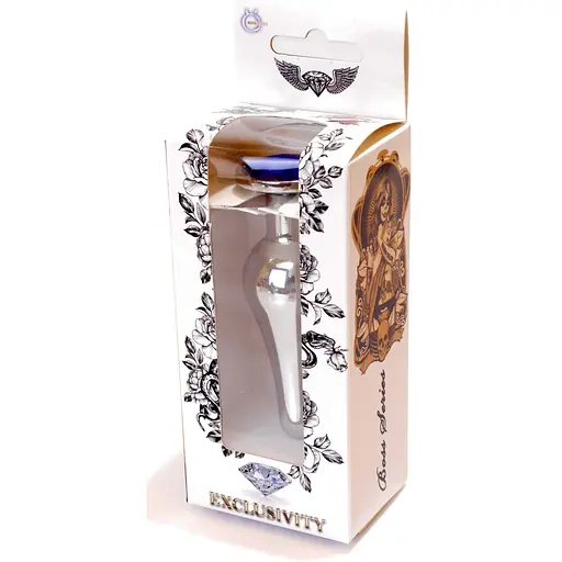 Анальна пробка Boss Of Toys Boss Series - Jewellery Silver Butt Plug Dark Blue, BS6400077, Срібний / Синий - фото 8