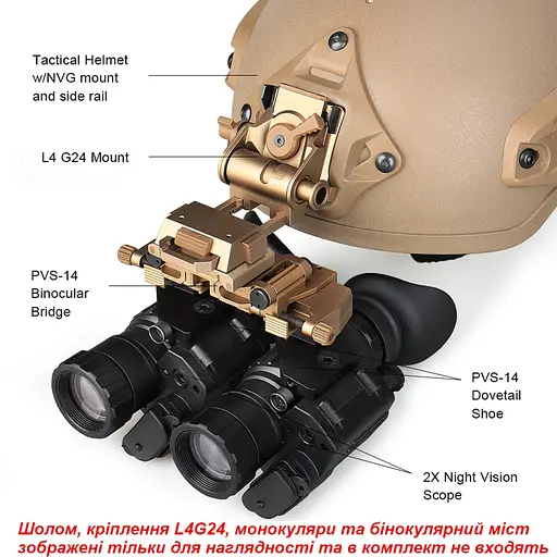 2 адаптера крепления монокуляра ПНБ PVS-14 к мосту на 2 монокуляра или к креплению L4G24 Wilcox 004F1 (100952) - фото 8