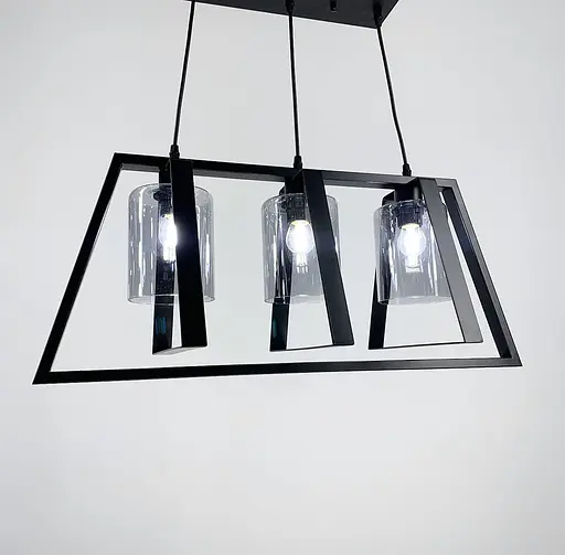 Люстра у стилі лофт у трикутній формі корпусу чорного кольору Line.F 11806/3 BK - фото 3
