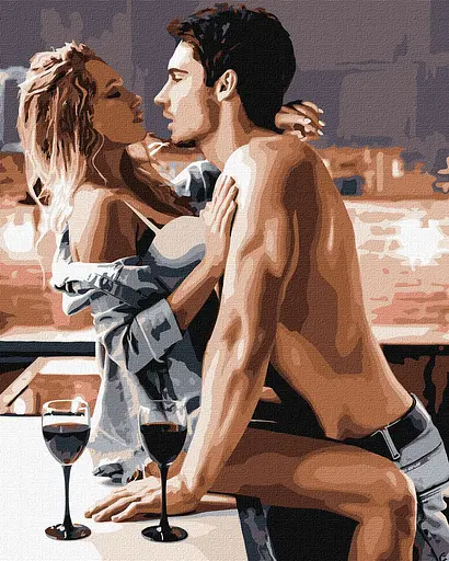 Набір для розпису по номерах Пристрасний сніданок, Ideyka, 40x50 см, КНО8520