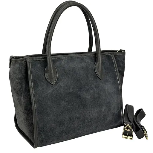 Шоппер замшевый темно-серый Firenze Italy F-IT-7685DG