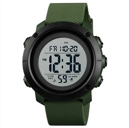 Чоловічий спортивний годинник Skmei 1426 Зелені з білим циферблатом