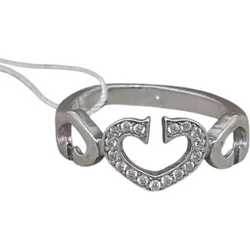 Срібне кільце Агні КАНТ з фіанітами. 1624/1Р-CZ 17