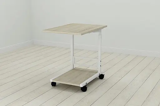 Стіл приставний Ferrum-decor Френу 62x40x60 метал Білий ДСП Дуб Сонома 16мм (FRD-102515) - фото 5