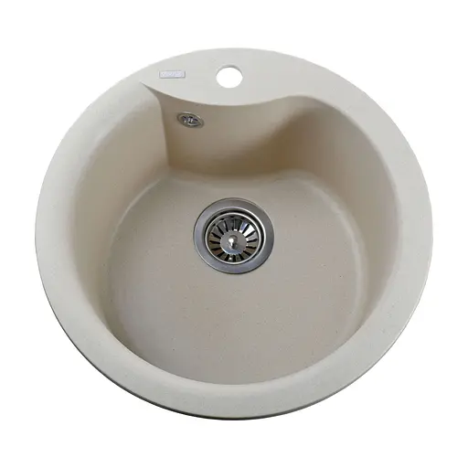 Кухонная мойка гранитная Globus Lux Orta слоновая кость 485мм, Бежевый - фото 1