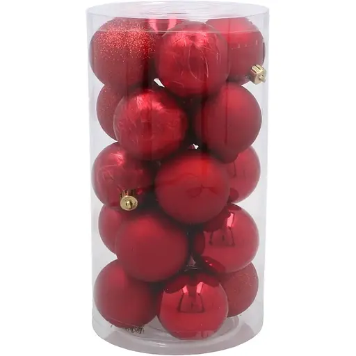 Комплект елочных шариков Chomik пластиковые 5 см красные 20 шт. (GIF3801)