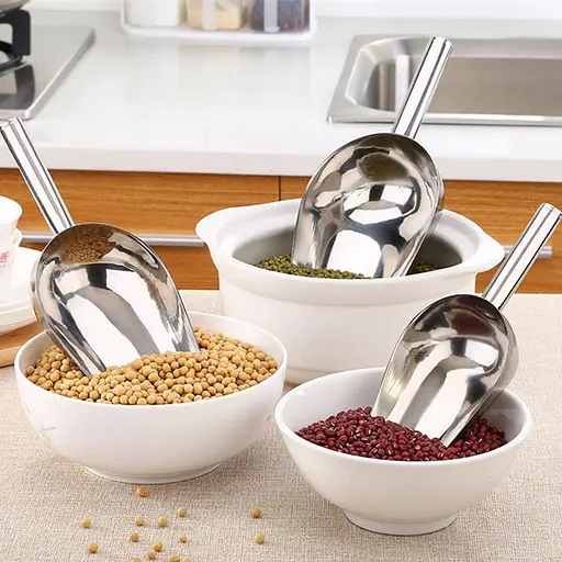 Совок алюмінієвий для льоду, цукру, спецій та сипучих продуктів 26.5 см, Kitchen Master Сірий 86370 - фото 6