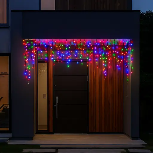 Новорічна гірлянда вулична Бахрома GarlandoPro 6 м 105 LED чорний провід мультиколор 6МBML - фото 2