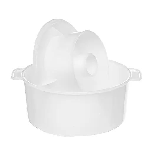 Форма для виготовлення твердого та м'якого сиру з поршнем Ø 16 см на 1.5 кг сиру, Kitchette Білий 85131 - фото 1