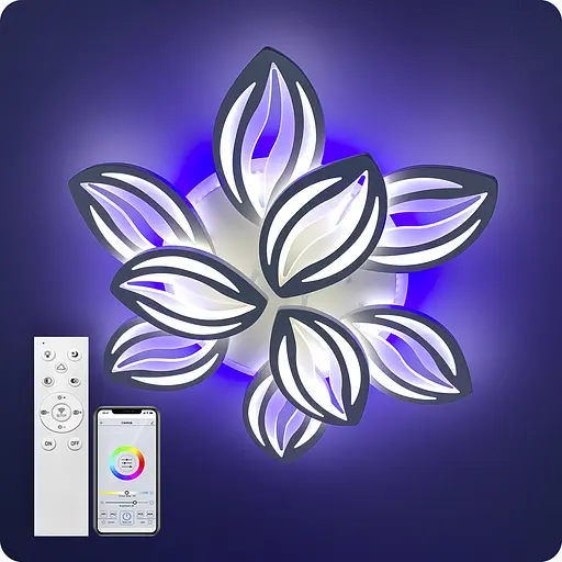 Люстра светодиодная 517 Light 3color с пультом 180Вт Белый (02115) - фото 7