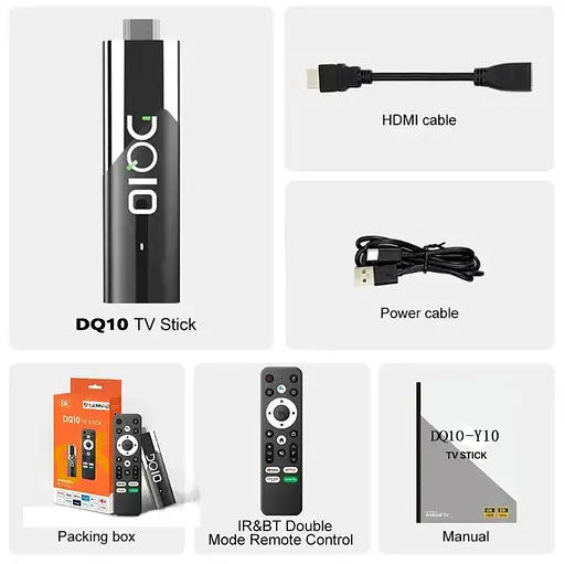 Смарт ТВ медиаплеер Android 13 SmartTV Lemfo DQ-10 TV Stick ATV 4/32 Гб с голосовым пультом - фото 3