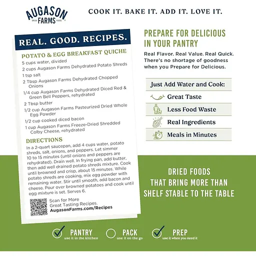 Сублімована картопля Augason Farms з великим терміном придатності 25 років 21 порція - фото 3